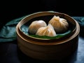 Har gau dramatic photography dark background,