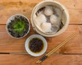 Har gow or Chinese shrimp Dumplings. Traditional Cantonese dumpling found in Guangdong province served as dim sum Royalty Free Stock Photo