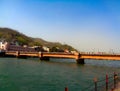 Har ki Paudi Haridwar Aerial view foot over bridge