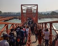 Har ki Pauri tempe River Ganges (ganga) devotees mob at Haridwar during indian fest Shiva Ratri at Haridwar Uttarakhand Royalty Free Stock Photo