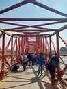 Har ki Pauri tempe River Ganges (ganga) devotees mob at Haridwar during indian fest Shiva Ratri at Haridwar Uttarakhand Royalty Free Stock Photo