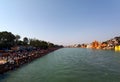 Har ki Pauri tempe River Ganges (ganga) devotees mob at Haridwar during indian fest Shiva Ratri at Haridwar Uttarakhand