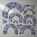 Haracteristic of traditional Azulejo tilework, commonly found in Portuguese Royalty Free Stock Photo