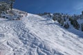 Harakiri ski slope in Zillertal Valley in Tyrol mountains, austrian Alps Royalty Free Stock Photo