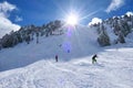 Harakiri ski slope in Zillertal Valley in Tyrol mountains, austrian Alps Royalty Free Stock Photo