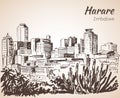 Harare cityscape sketch.