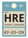 Harare airport luggage tag