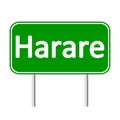 Harare road sign. Royalty Free Stock Photo