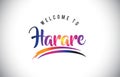 Harare Welcome To Message in Purple Vibrant Modern Colors.