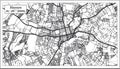 Harare Zimbabwe City Map iin Black and White Color. Outline Map