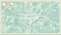 Harare Zimbabwe City Map in Retro Style. Outline Map.