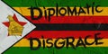 Conceptual image of Zimbabwe Flag and Graffiti on wall.