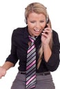 Harassed call centre operator Royalty Free Stock Photo