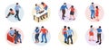 Harassment Isometric Compositions Set Royalty Free Stock Photo