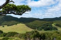 Harataonga Beach below from top of Loop Track on Great Barrier Island Royalty Free Stock Photo