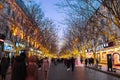 Harbin, China - DEC 31, 2018: Central Avenue Zhongyang Street. Central Avenue was built in 1898,