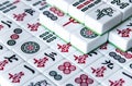 HARBIN, CHINA - DEC 30, 2018: Mahjong is the ancient asian board game