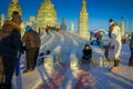 Harbin, China - February 9, 2017: Harbin International Ice and Snow Sculpture Festival is an annual winter festival that Royalty Free Stock Photo