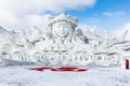 Harbin, China - February 2013: International Snow Sculpture Art Expo