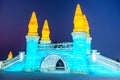 HARBIN, CHINA - JAN 15, 2020: Harbin International Ice and Snow Sculpture Festival Royalty Free Stock Photo