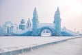 HARBIN, CHINA - JAN 15, 2020: Harbin International Ice and Snow Sculpture Festival is an annual winter festival that takes place