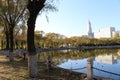 Harbin Normal University`s lakeside lakefront