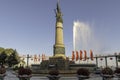 Harbin stalin park fountain evening people monument