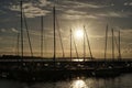 Harbolle Havn - marina, sailing yachts, Mon, Denmark, Europe, sunset