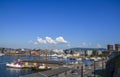 Harbor at the Aker Brygge and Radhuset (town hall), Oslo, Norway Royalty Free Stock Photo