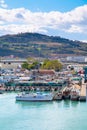 The harbor of Ancona with the boats docked Royalty Free Stock Photo