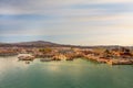 The harbor of Ancona, Italy with boats docked Royalty Free Stock Photo