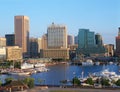 Harbor and Baltimore, MD skyline Royalty Free Stock Photo