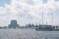 The harbor of Baltimore, seen from Canton Waterfront Park, in Baltimore, Maryland