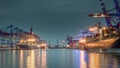 Harbor basin Waltershof in the port of Hamburg