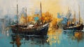 Harbor Boating Painting In Tonalist Style By Helena Krawcik