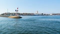 Harbor and Brandaris lighthouse on Terschelling, Netherlands Royalty Free Stock Photo