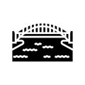 harbor bridge glyph icon vector illustration