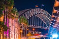 Harbor bridge night lighting Royalty Free Stock Photo