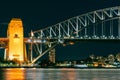 Harbor Bridge night Royalty Free Stock Photo
