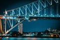 Harbor Bridge Night view Royalty Free Stock Photo