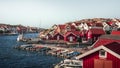 Harbor and coast in the village of Kyrkesund on the archipelago island of TjÃ¶rn on the west coast of Sweden