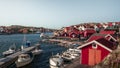 Harbor and coast in the village of Kyrkesund on the archipelago island of TjÃ¶rn on the west coast of Sweden