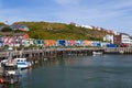 Harbor with colorful fishing huts - Heligoland / Helgoland Royalty Free Stock Photo