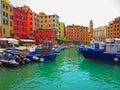 Harbor with boats in Camogli, Italy