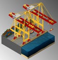 Harbor container gantry crane.