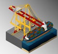 Harbor container gantry crane.