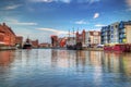 Harbor with crane in old town of Gdansk