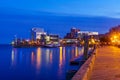 Harbor and downtown at night, in Halifax Royalty Free Stock Photo