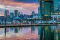 Harbor East and the Inner Harbor at sunset in Baltimore, Maryland Royalty Free Stock Photo