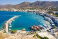 The harbor of the famous resort Chersonissos, Crete, Greece.